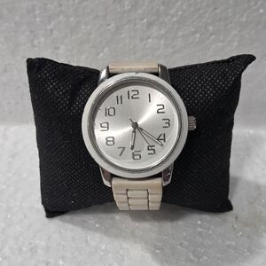 Xhilaration Silver Watch with White Band